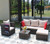 Rattan Patio Furniture Set Wicker Sofa Cushioned Sectional Furniture Set Garden Patio Sofa Set (4 Pieces, Brown) Rattan Patio Furniture Set Wicker Sofa Cushioned Sectional Furniture Set Garden Patio Sofa Set (4 Pieces, Brown)