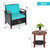 3 Pieces Patio Rattan Furniture Set with Washable Cushion and Acacia Wood Tabletop 3 Pieces Patio Rattan Furniture Set with Washable Cushion and Acacia Wood Tabletop