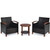 3 Pieces Patio Rattan Furniture Set with Washable Cushion and Acacia Wood Tabletop 3 Pieces Patio Rattan Furniture Set with Washable Cushion and Acacia Wood Tabletop