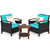 3 Pieces Patio Rattan Furniture Set with Washable Cushion and Acacia Wood Tabletop 3 Pieces Patio Rattan Furniture Set with Washable Cushion and Acacia Wood Tabletop