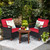 3 Pieces Patio Rattan Furniture Set with Washable Cushion and Acacia Wood Tabletop 3 Pieces Patio Rattan Furniture Set with Washable Cushion and Acacia Wood Tabletop