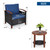 3 Pieces Patio Rattan Furniture Set with Washable Cushion and Acacia Wood Tabletop 3 Pieces Patio Rattan Furniture Set with Washable Cushion and Acacia Wood Tabletop