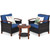 3 Pieces Patio Rattan Furniture Set with Washable Cushion and Acacia Wood Tabletop 3 Pieces Patio Rattan Furniture Set with Washable Cushion and Acacia Wood Tabletop