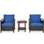 3 Pieces Patio Rattan Furniture Set with Washable Cushion and Acacia Wood Tabletop 3 Pieces Patio Rattan Furniture Set with Washable Cushion and Acacia Wood Tabletop