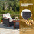 3 Pieces Patio Rattan Furniture Set with Washable Cushion and Acacia Wood Tabletop 3 Pieces Patio Rattan Furniture Set with Washable Cushion and Acacia Wood Tabletop