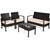 4 Pieces Patio Furniture Sets Rattan Chair Wicker Set Outdoor Bistro 4 Pieces Patio Furniture Sets Rattan Chair Wicker Set Outdoor Bistro
