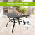 MEOOEM Patio Dining Set Outdoor Metal Square Bistro Side/End Table and Stackable Patio Dining Chairs;  Black MEOOEM Patio Dining Set Outdoor Metal Square Bistro Side/End Table and Stackable Patio Dining Chairs;  Black