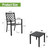 MEOOEM Patio Dining Set Outdoor Metal Square Bistro Side/End Table and Stackable Patio Dining Chairs;  Black MEOOEM Patio Dining Set Outdoor Metal Square Bistro Side/End Table and Stackable Patio Dining Chairs;  Black