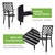 MEOOEM Patio Dining Set Outdoor Metal Square Bistro Side/End Table and Stackable Patio Dining Chairs;  Black MEOOEM Patio Dining Set Outdoor Metal Square Bistro Side/End Table and Stackable Patio Dining Chairs;  Black