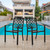 MEOOEM Patio Dining Set Outdoor Metal Square Bistro Side/End Table and Stackable Patio Dining Chairs;  Black MEOOEM Patio Dining Set Outdoor Metal Square Bistro Side/End Table and Stackable Patio Dining Chairs;  Black
