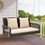 2-Person Outdoor Wicker Porch Swing with Seat and Back Cushions 2-Person Outdoor Wicker Porch Swing with Seat and Back Cushions