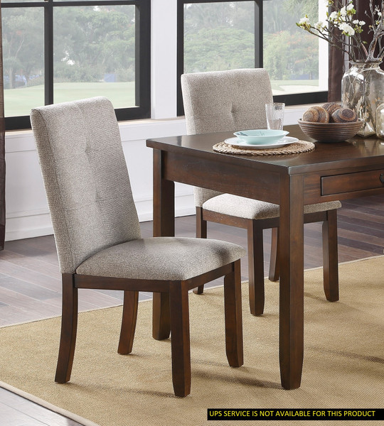 Chenille Dark Cherry Finish Wood Frame Tufted Back Dining Chairs (Set of 2) Chenille Dark Cherry Finish Wood Frame Tufted Back Dining Chairs (Set of 2)