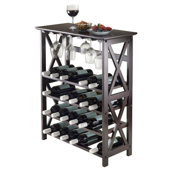 Rio Wine Rack; 24-Bottle; Glass Hanger Rio Wine Rack; 24-Bottle; Glass Hanger