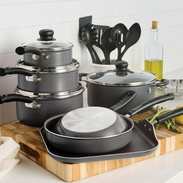 Tramontina Primaware 18 Piece Non-stick Cookware Set, Steel Gray Tramontina Primaware 18 Piece Non-stick Cookware Set, Steel Gray