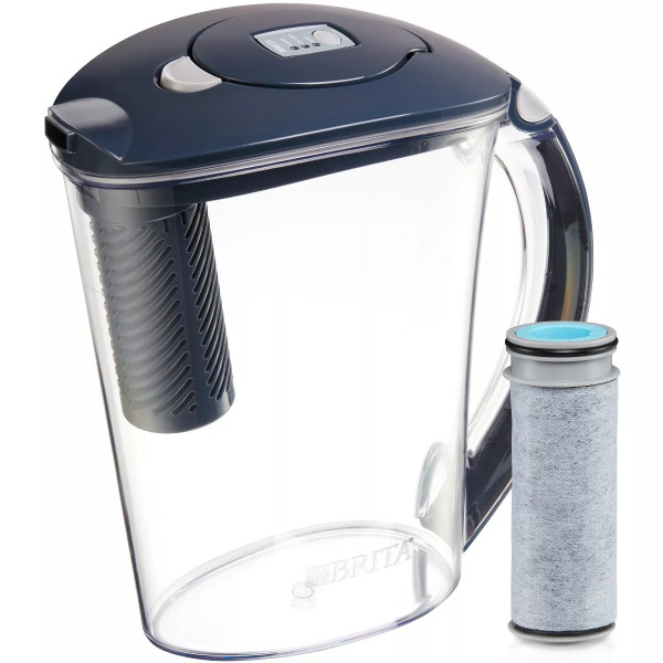 Water Filter 10-Cup Stream Rapids Water Pitcher Dispenser - Gray Water Filter 10-Cup Stream Rapids Water Pitcher Dispenser - Gray