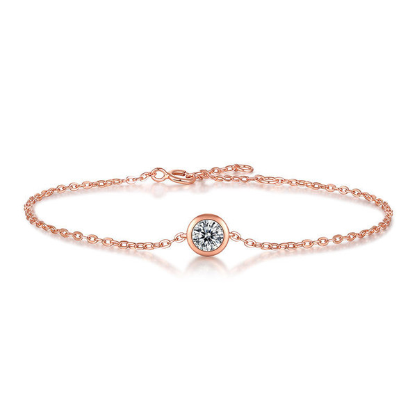 0.5CT Moissanite Bracelet For Women 925 Sterling Silver Gold Plated Bezel Set Solitaire Bracelet link DF Color VVS Clarity Moissanite Anniversary Birthday Gift 0.5CT Moissanite Bracelet For Women 925 Sterling Silver Gold Plated Bezel Set Solitaire Bracelet link DF Color VVS Clarity Moissanite Anniversary Birthday Gift