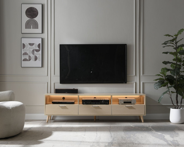 LED TV Stand LED Entertainment Center with Storage Modern LED Media Console Tables LED TV Cabinet for Living Room, Bedroom and Office Wood LED TV Stand LED Entertainment Center with Storage Modern LED Media Console Tables LED TV Cabinet for Living Room, Bedroom and Office Wood