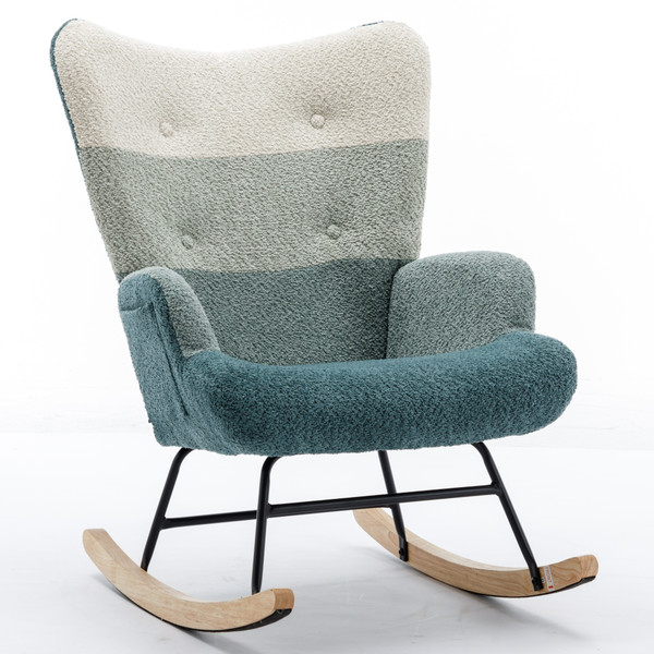 Modern Patchwork Accent Chair with Solid Wood Armrest and Feet, Mid-Century Modern Accent Sofa, Fabric Sofa Chair for Living Room Bedroom Studio, Comfy Side Armchair for Bed Modern Patchwork Accent Chair with Solid Wood Armrest and Feet, Mid-Century Modern Accent Sofa, Fabric Sofa Chair for Living Room Bedroom Studio, Comfy Side Armchair for Bed