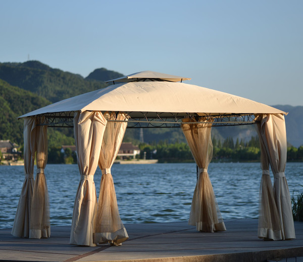 Quality Double Tiered Grill Canopy;  Outdoor BBQ Gazebo Tent with UV Protection;  Beige Quality Double Tiered Grill Canopy;  Outdoor BBQ Gazebo Tent with UV Protection;  Beige