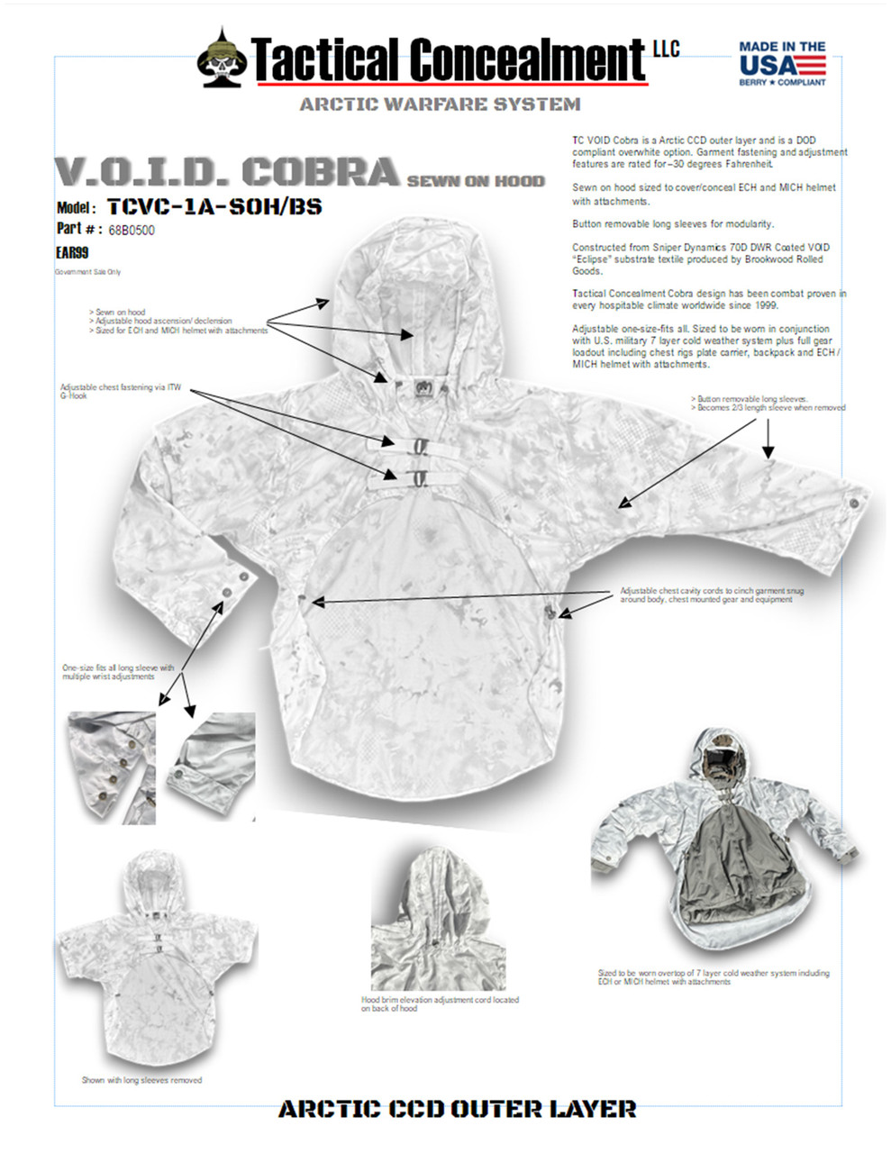Tactical Concealment VOID Cobra SOH BS Model TCVC-1A