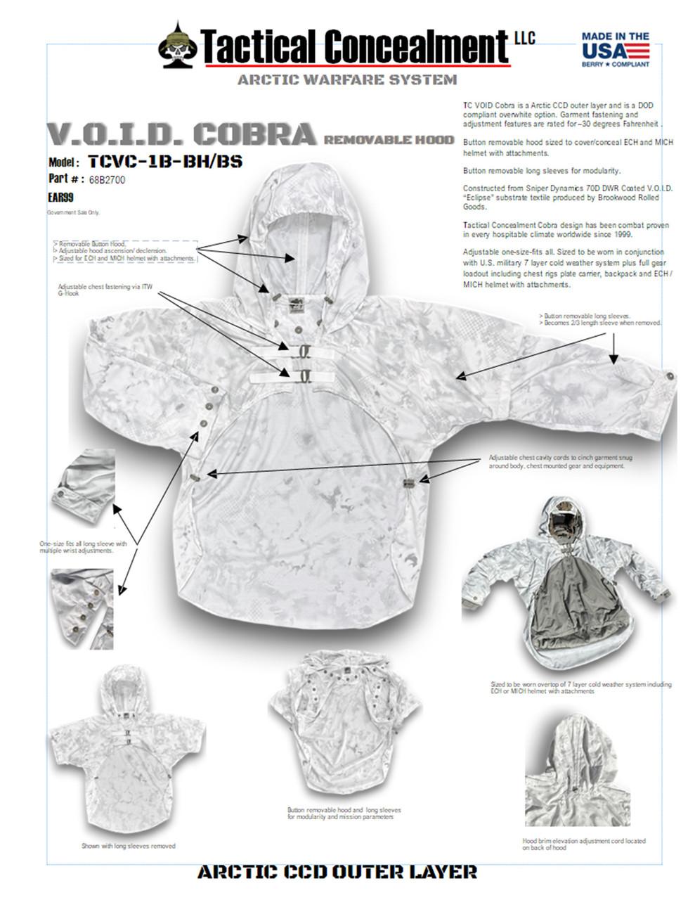 Tactical Concealment VOID Cobra BS BH Model TCVC-1B