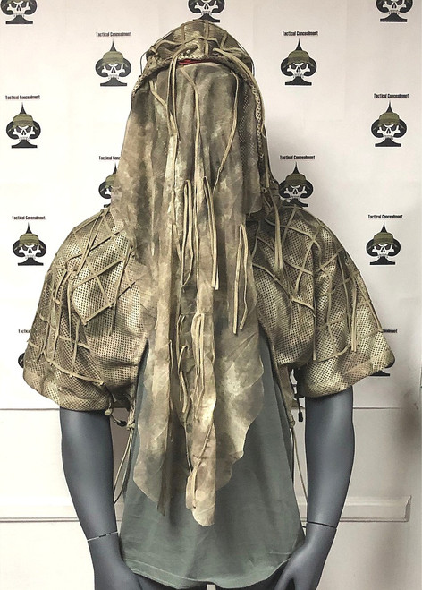 Tactical Concealment SURGEON Hood with face / weapon extension veil deployed