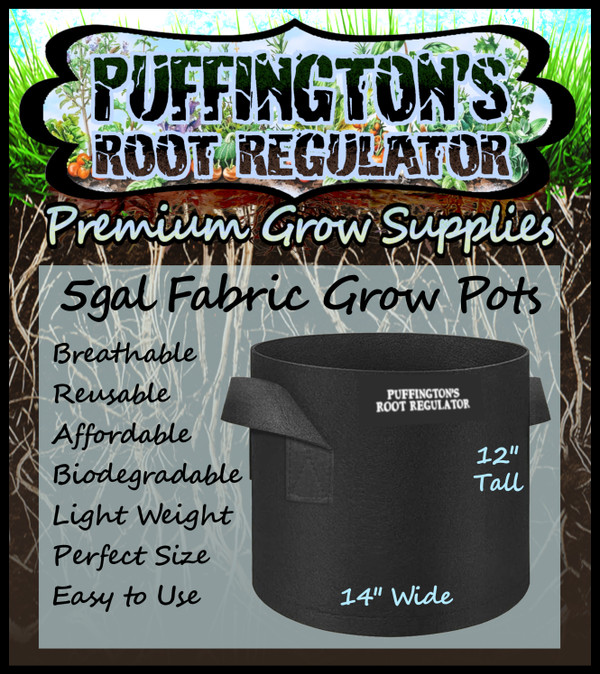 5 Gallon Fabric Pot - Root Regulator - Reuseable, Biodegradable Industrial Felt Grow Container