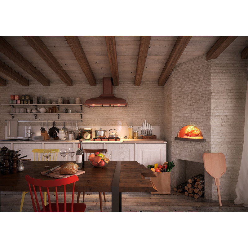 Alfa Outdoor V80 Wood Pellet Pizza Oven Cupolino Brick Red - Bar-B-Que.com