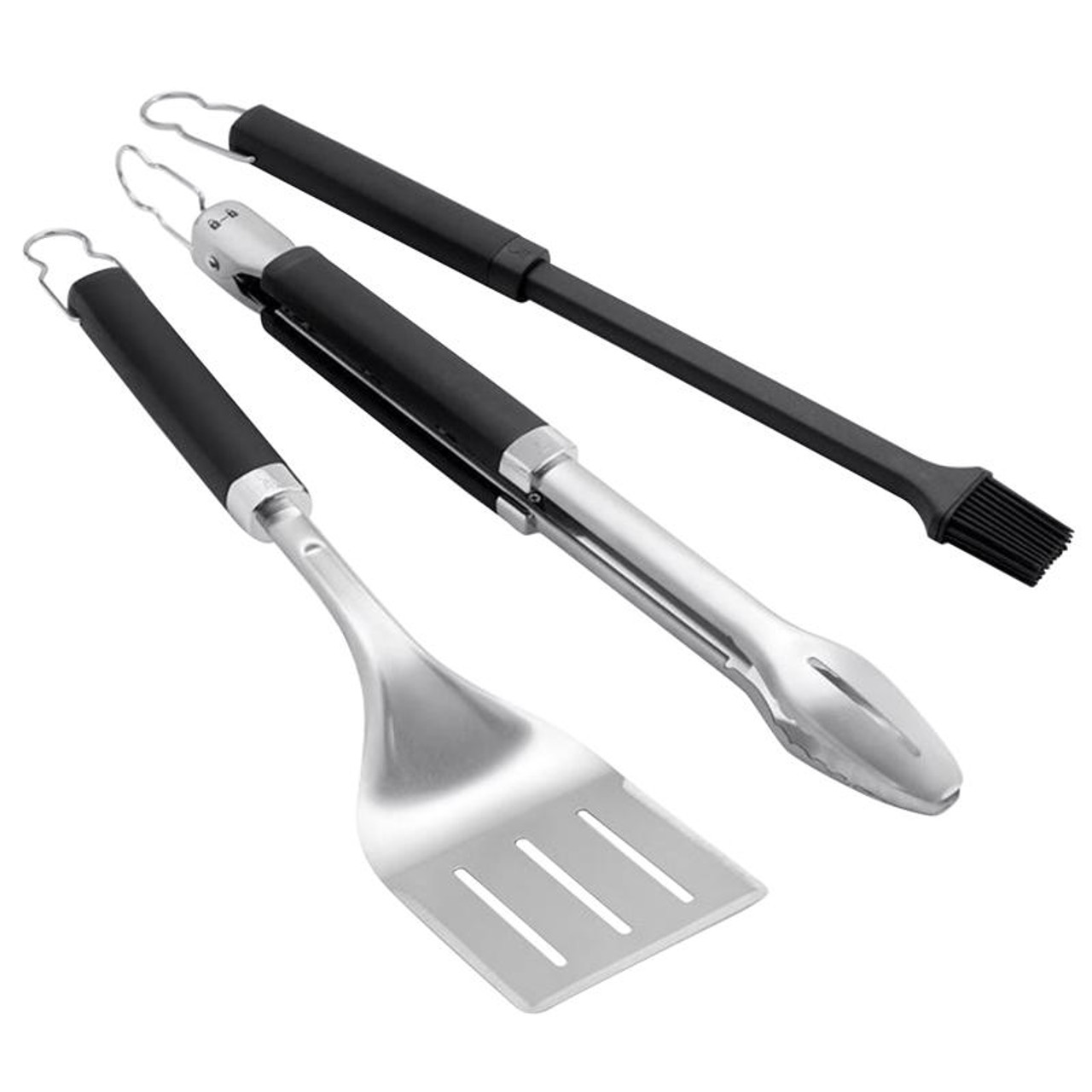 Weber Soft Rubber Grip Stainless Steel 2-Piece Barbeque Tool Set
