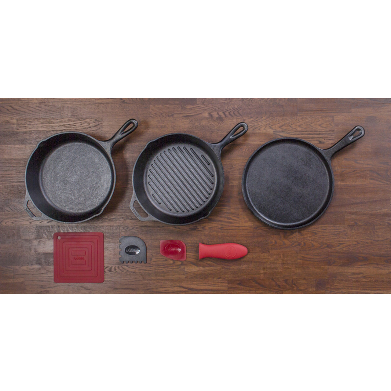 Lodge L6SPA41 Essential Cast Iron Cookware Set