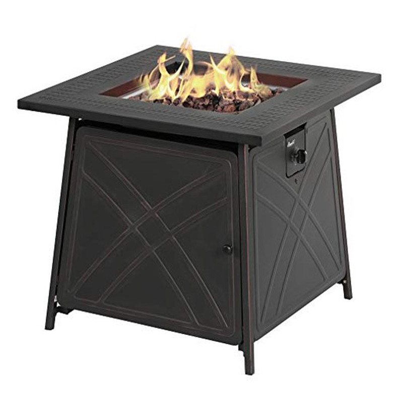 Living Accents 28 W Steel Square Propane Fire Pit – Stylish