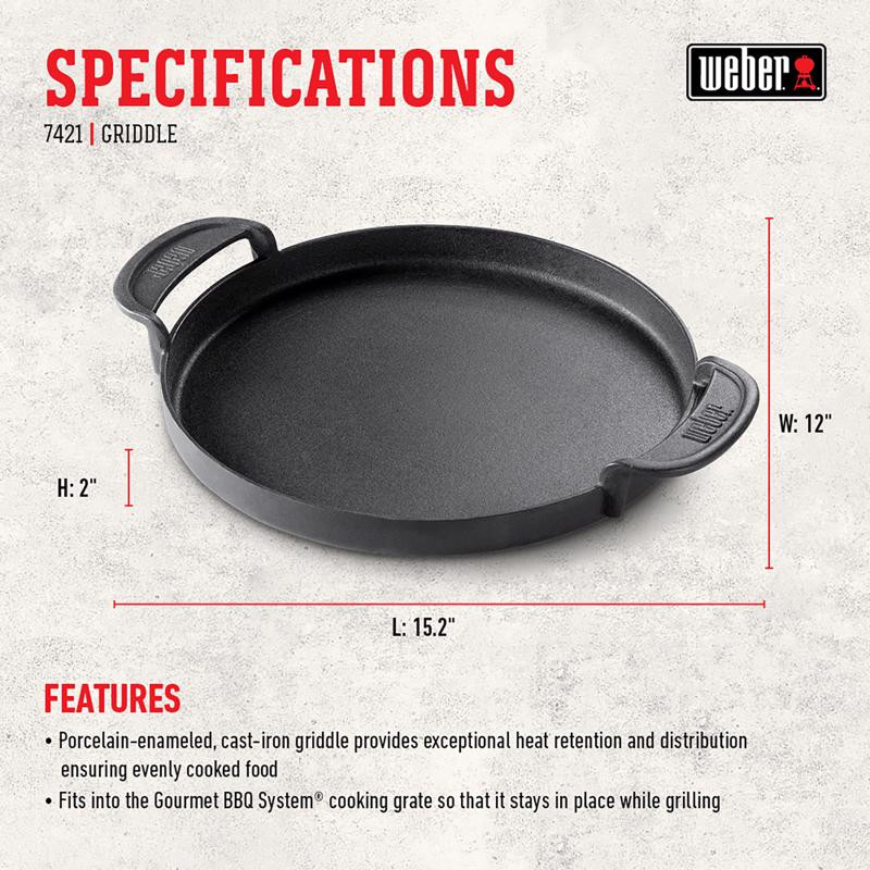 Weber Gourmet BBQ System Cast Iron Griddle - Thumbnail 3