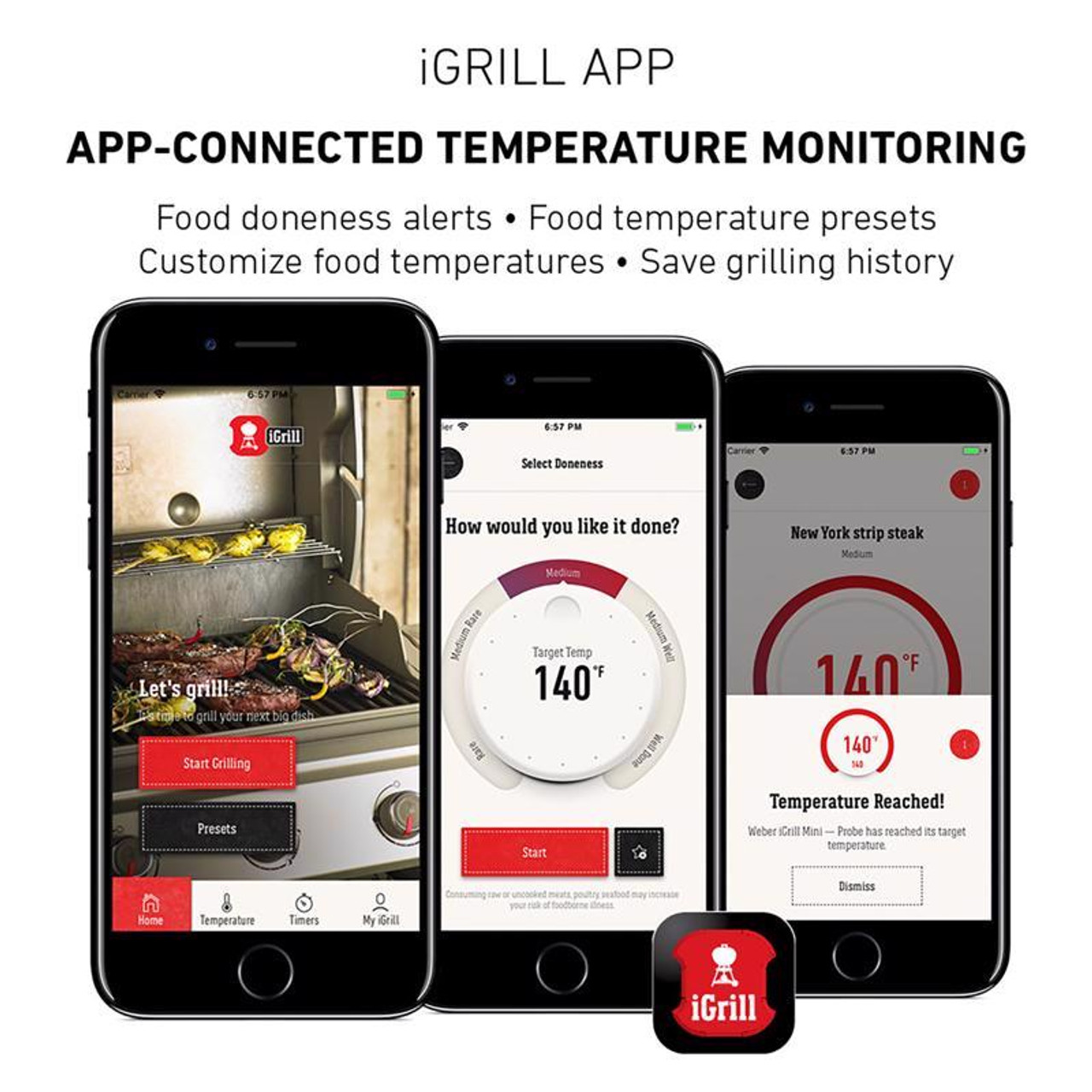 iDevices iGrill 2 Bluetooth Smart Meat Thermometer w/2 Color-Coded Meat  Probes, 200-Hour Battery Life, Illuminated Display and LED Temperature  Readout