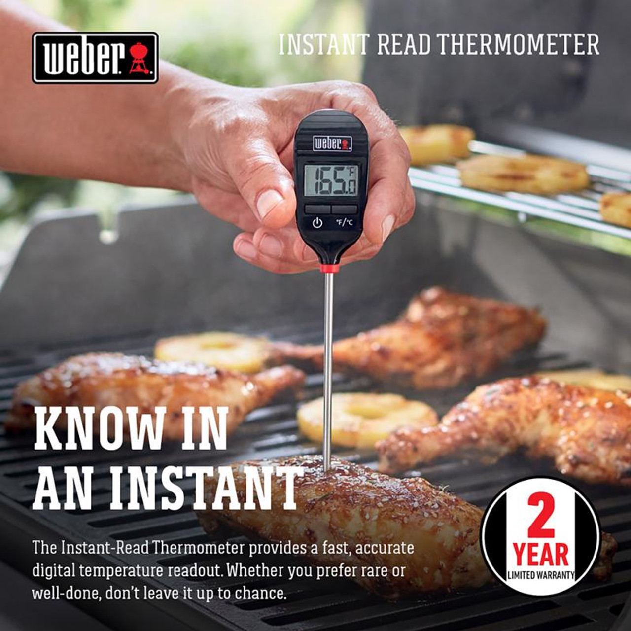 Weber Snapcheck Digital Meat Thermometer -Pack of 1 New