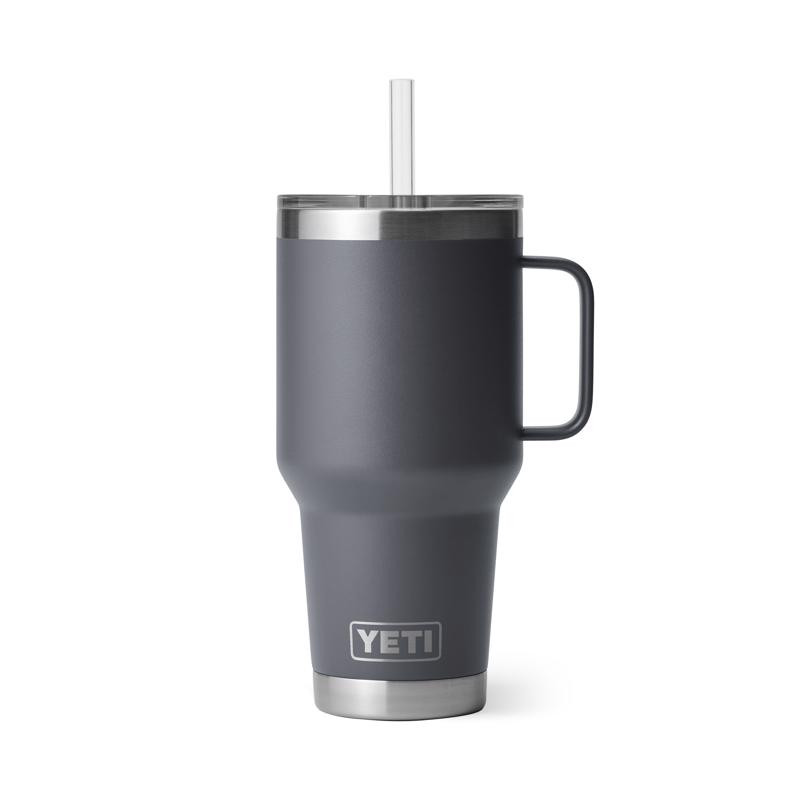 バーベキュー・調理用品 YETI RAMBLER YETI Rambler 35 oz Charcoal BPA Free Straw Mug | Insulated
