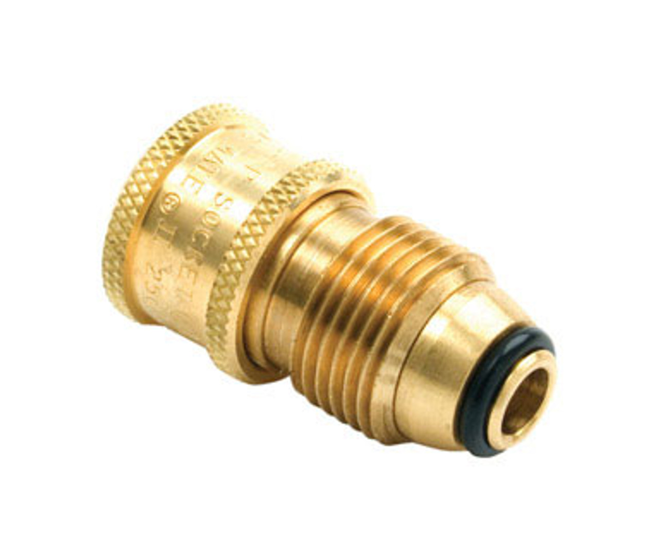 Mr. Heater Brass Quick Connect x Excess Flow Soft Nose P.O.L Propane Grill Adapter