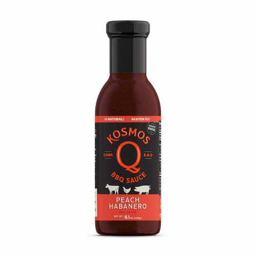 Kosmos Q Peach Habanero BBQ Sauce 16.5 oz