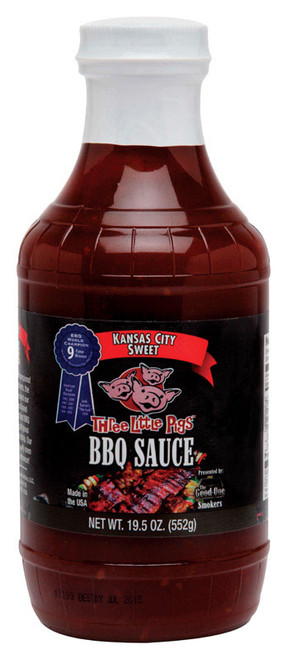 Three Little Pigs Kansas City Sweet BBQ Sauce 19.5 oz