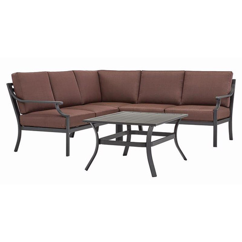 Living Accents Wilshire 4 pc Black Steel Deep Seating Sectional