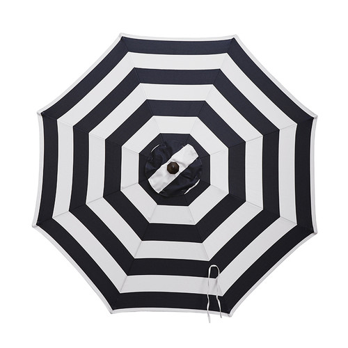 Tiltable 9ft. White Stripe Market Umbrella