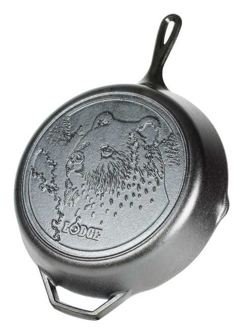 Lodge L10SKWLBR Wildlife Series-Brown Bear Cast Iron Skillet 12 in.