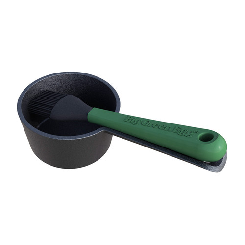Big Green Egg 117663 Cast Iron Sauce Pot and Basting Brush