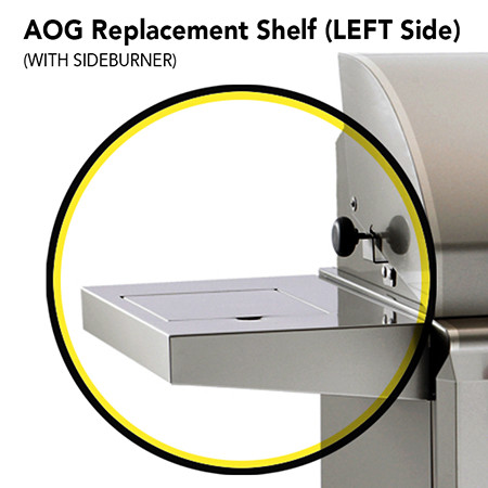 AOG 24-C-02 Single Left-Side Shelf with Side Burner