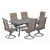 Ainsley 7 pc Brown Swivel and Sling Dining Set