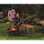 Garden Fire Pit Brown Wood Classic Bench