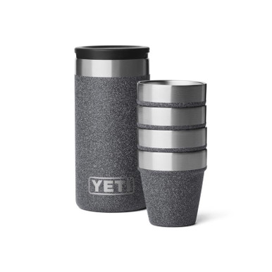 処*分様 YETI ショットグラス 黒 YETI 1.7 oz Black Stone Stainless Steel Packable Shot Glass Set