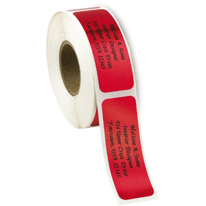 Basic Red Foil Return Address Labels on Rolls