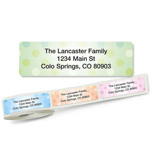 Dotted Pastel Return Address Labels on Rolls Dotted Pastel Return Address Labels on Rolls