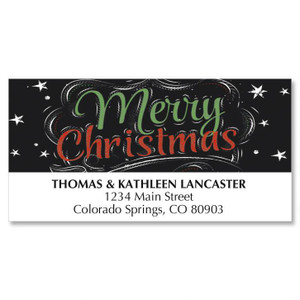 Blackboard Wishes Christmas Return Address Labels