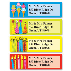Bold Birthday Classic Return Address Labels (4 Designs)